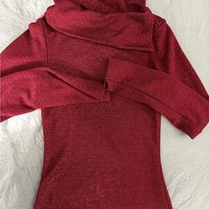 Copper Key Rich Red Cowl Neck Sweater